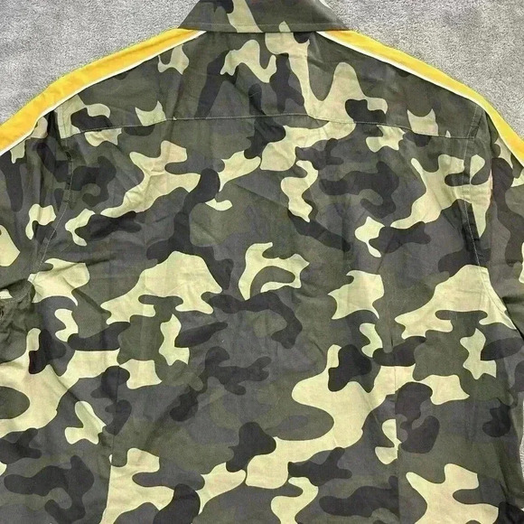Guess Shirt Mens Size Large Green Frankie Camo Button Up Cotton Casual - Picture 9 of 9